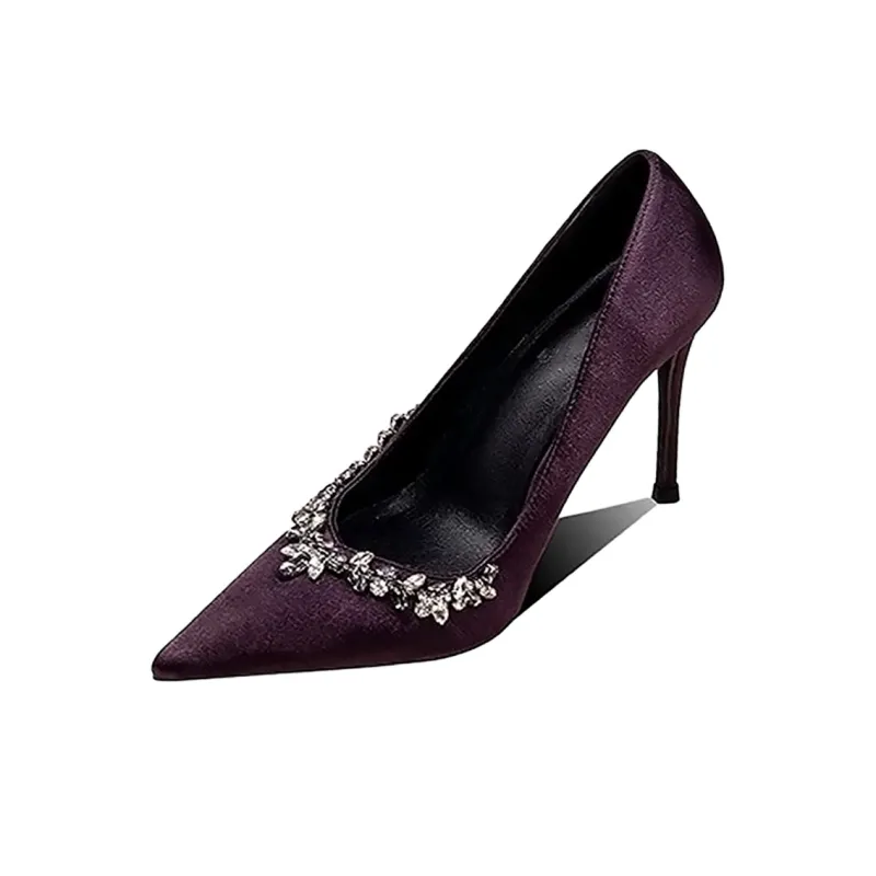 NTOZE Slim Heel High Heels Women's Purple-0