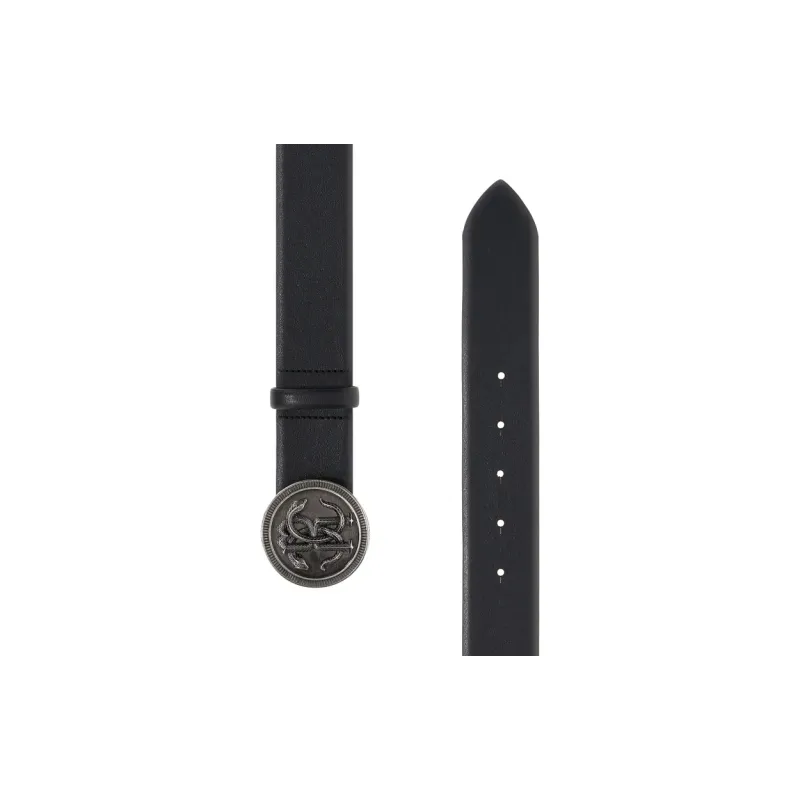 Roberto Cavalli Cattle Leather Belts Men's Black -1