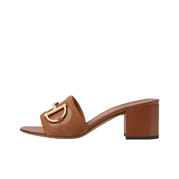 GUCCI Horsebit Slide Slippers 5.5cm Women's Brown