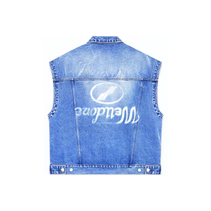 WE11DONE FW22 Tank Top Unisex Blue-0