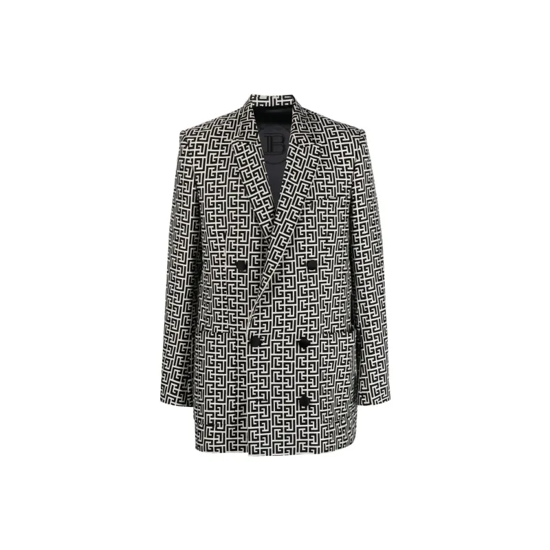 BALMAIN Business Suits Men Black/White-0
