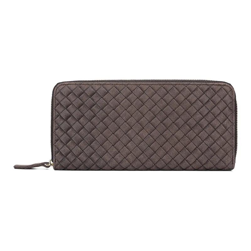 VIHUS Top Grain Cow Leather Clutch Wallet Unisex Black/Brown-3