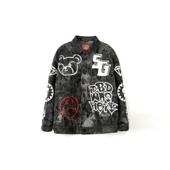 SPRAYGROUND Denim Jackets Men Black