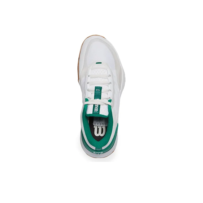 Wilson Cushioning Abrasion Resistant Coverage Support Low Top Tennis Shoes Women's White Green-3