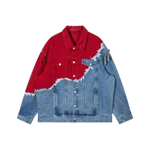 FAIRWHALE Denim Jacket Unisex Red