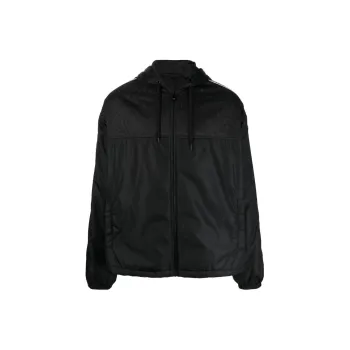 VERSACE Zip Up Drawstring Hooded Jacket