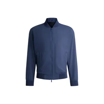 HUGO BOSS Washable Wool Blend Slim Fit Blouson Jacket Jackets & Coats Men's Blue