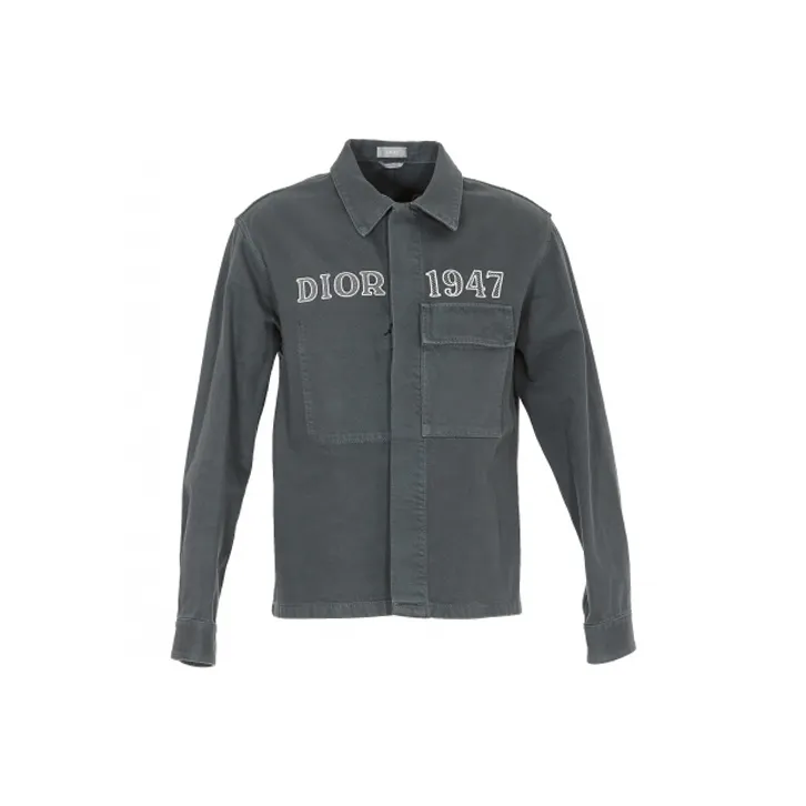 DIOR Quarterly New Products Denim Jackets Men Gray Green-0