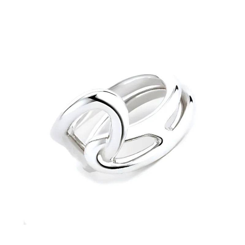 HERMES 925 Sterling Silver Rings Women's Silver-2
