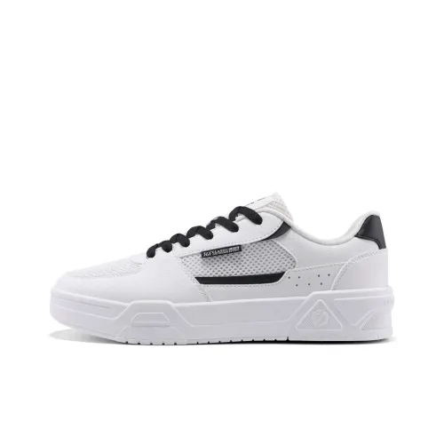 361° Walk Slip Resistant And Abrasion Resistant Coverage Low Top Skateboard Shoes Men's White Black