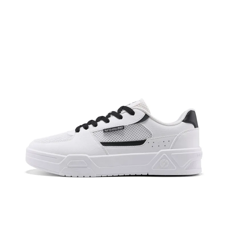 361° Walk Slip Resistant And Abrasion Resistant Coverage Low Top Skateboard Shoes Men's White Black-0