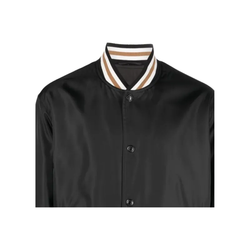VERSACE Stripe-Detailed Buttoned Bomber Jacket-5