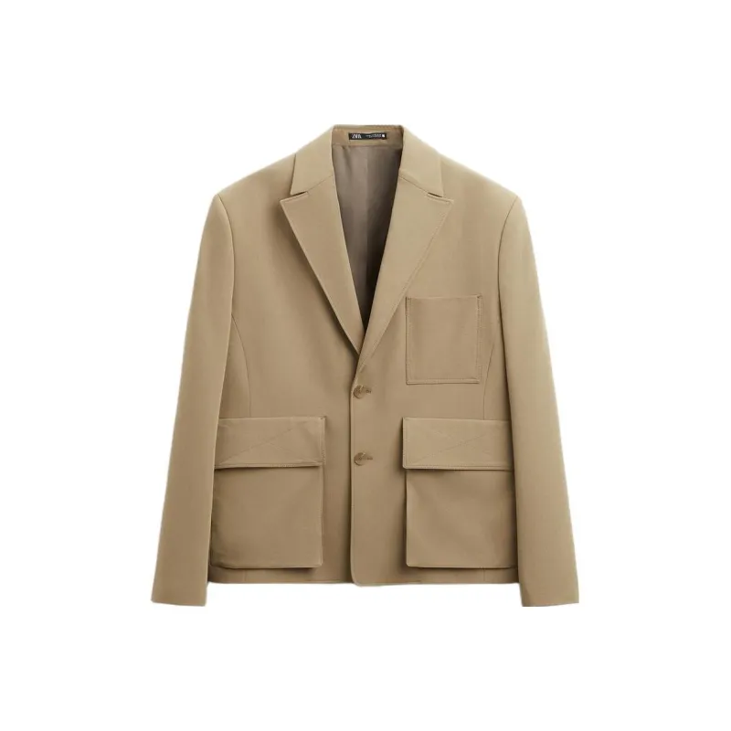 ZARA Business Suit Men's Light Brown Yellow-0