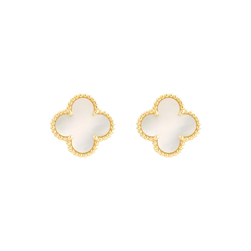 Van Cleef & Arpels 2010s 18K Yellow Gold Sweet Alhambra Earrings-2