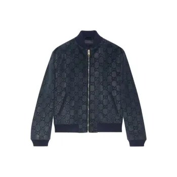 GUCCI Gg Printed Suede Bomber Jacket