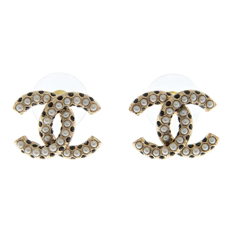 CHANEL Earrings Women's Gold/Black-0