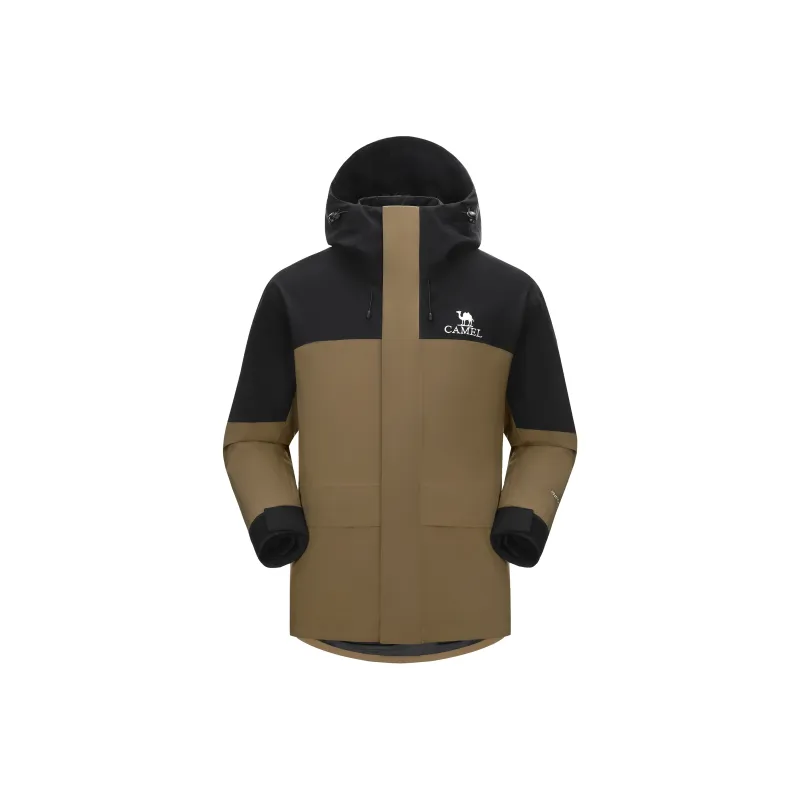 CAMEL Tibet Hiking Embroidery Logo Oil Stain Resistant Waterproof Hooded 3 in 1 Windbreaker Jacket Men's-2