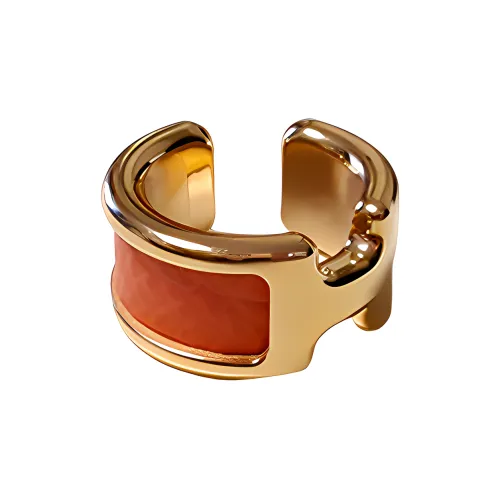 HERMES Calfskin Clip On Earrings Women's