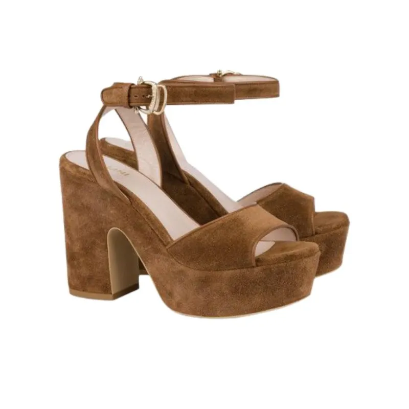 Pollini Moka One Strap Sandals 11cm Women's Brown-2