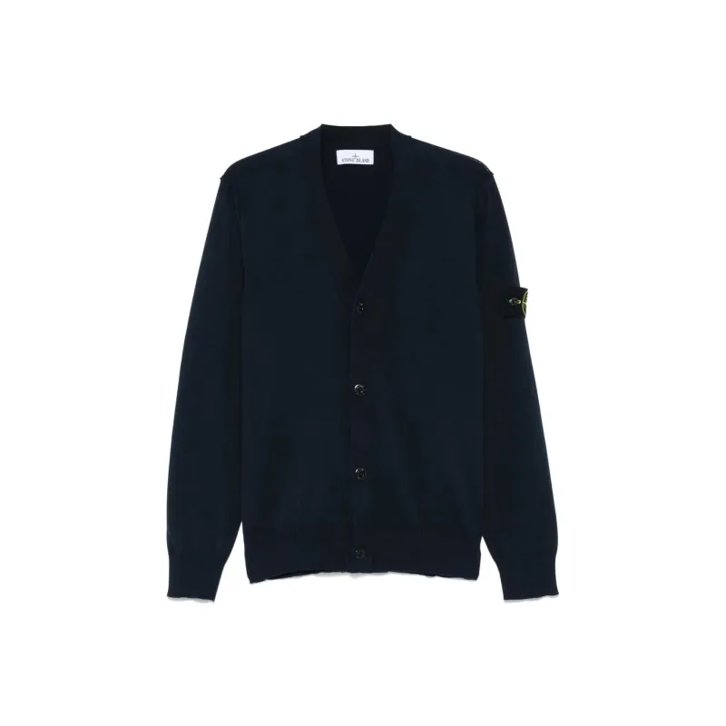 STONE ISLAND Compass Patch V Neck Cardigan-0
