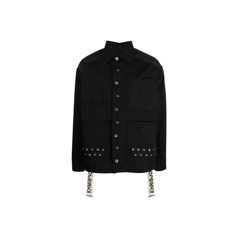 KHRISJOY Eyelet-embellished Military Jacket-0