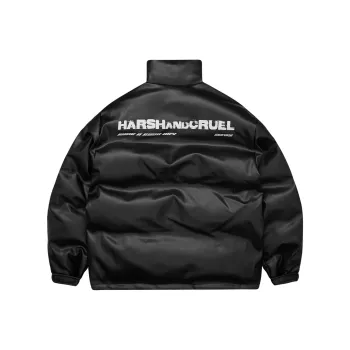 HARSH AND CRUEL Puffer Jackets Unisex Black