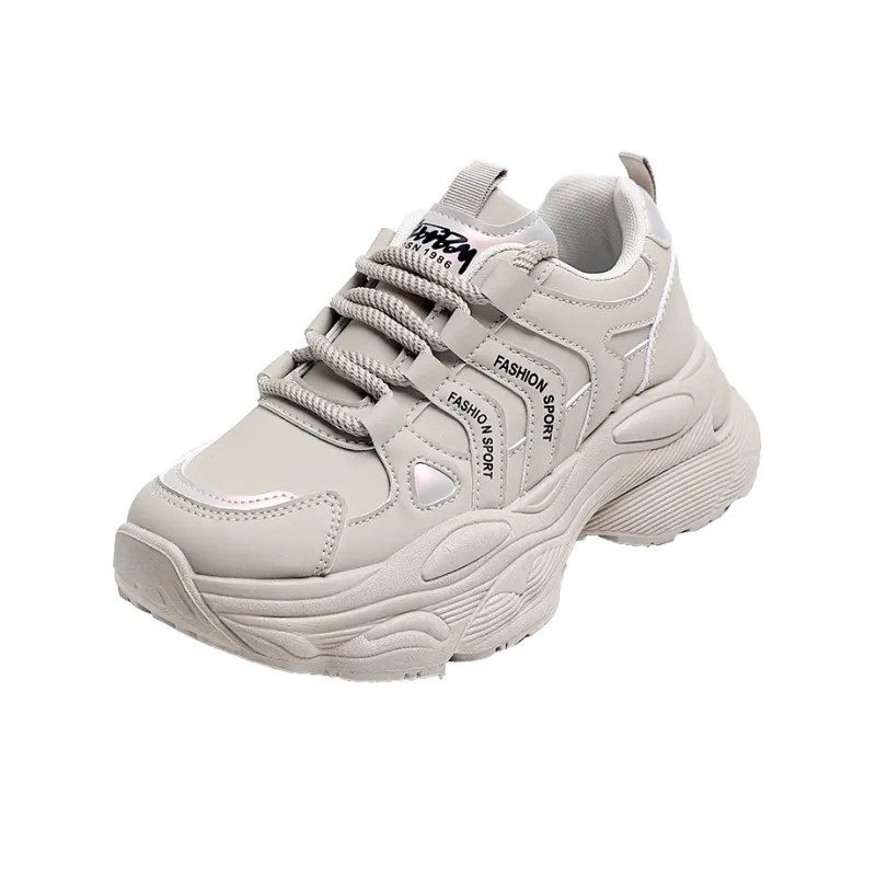 BOLE Slip Resistant And Breathable Low Top Chunky Sneakers Women's-5