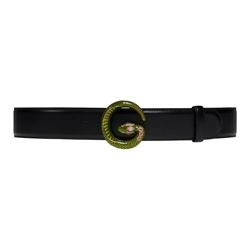 GUCCI Double G Spirit Snake Smooth Buckle Men's Width: 4cm-0