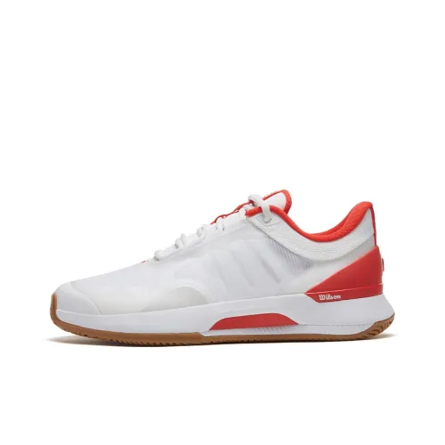 Wilson Cushioning, Breathable, Supportive Low Top Tennis Shoes Women's White Red