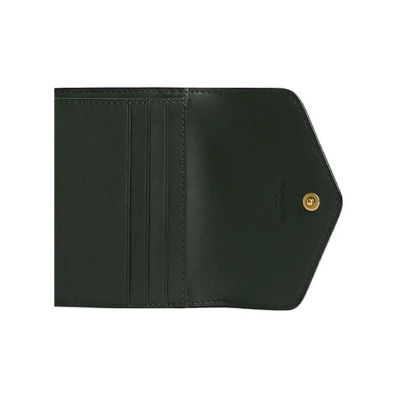 COACH Wyn Cross-Stitch Leather Wallet Small Size Women's Amazon Green-3