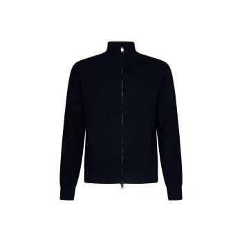 Brioni Embossed-finish Zip-up Jumper