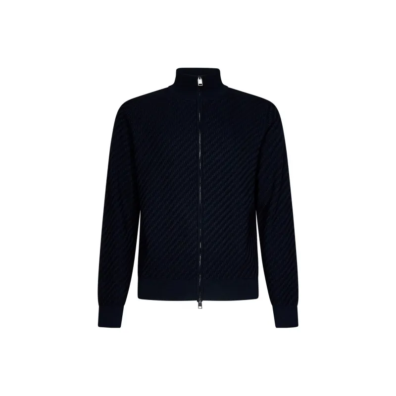 Brioni Embossed-finish Zip-up Jumper-0