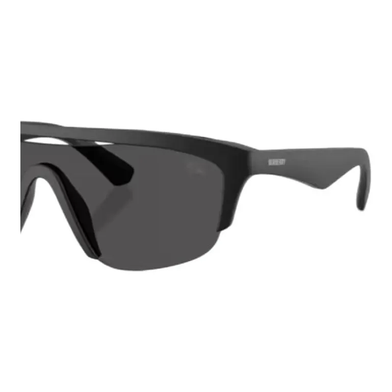 Burberry Plastic Irregular Shape Sunglasses Men's Black-2