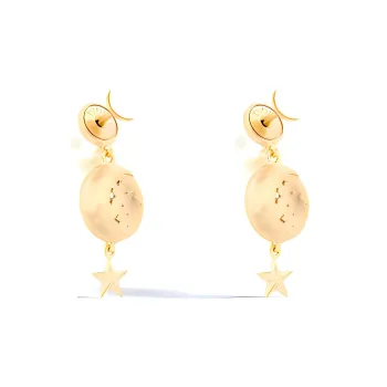 DIOR Metal Earrings Unisex Gold
