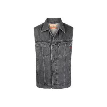 DIESEL Denim Jackets Men Gray