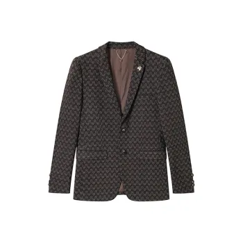 DAVID NAMAN Business Suits Men Camel