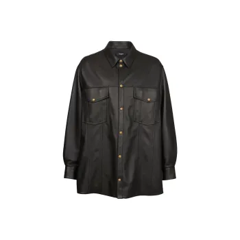 BALMAIN Lion Lambskin Overshirt