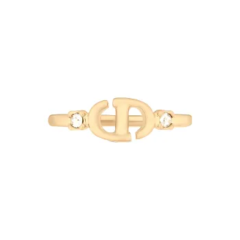 DIOR Faux Crystal Rings Women's Gold