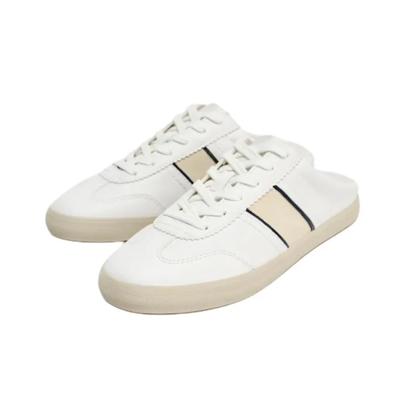 ZARA Rubber Sole Abrasion Resistant Closed Toe Slippers Women's Light Beige Yellow-2