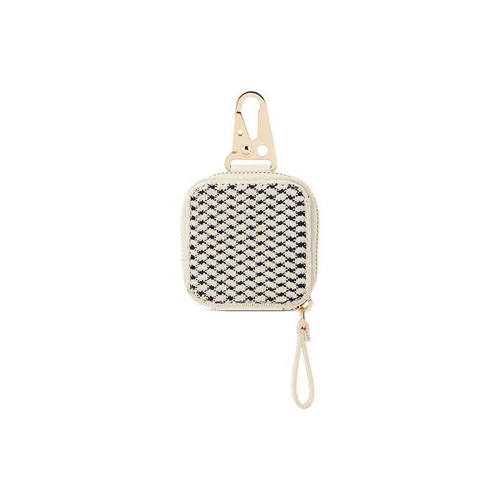 JC DAMO Eco Friendly Yarn With PU Earphone Case Women's Soy Milk/Green-4