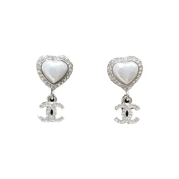 CHANEL Stud Earrings Women's Silver