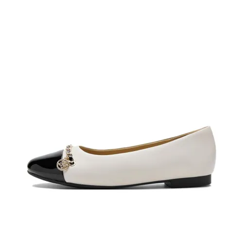 NINE WEST Casual Single Shoes 2cm Women's Ecru/Black