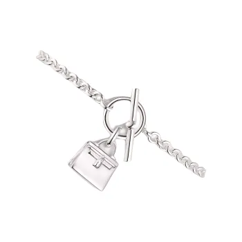 HERMES Kelly Bracelets Unisex Silver