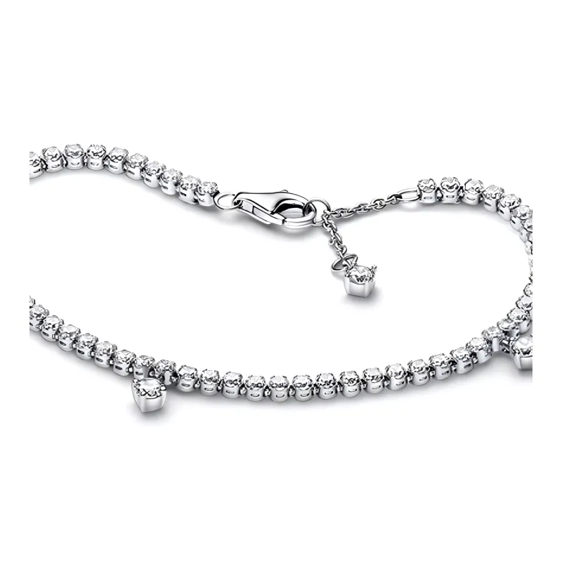 Pandora 925 Sterling Silver Synthetic Cubic Zirconia Bracelets Women's Silver-2