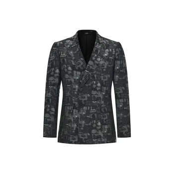 RARE Business Suit Coat Men's Black Gray