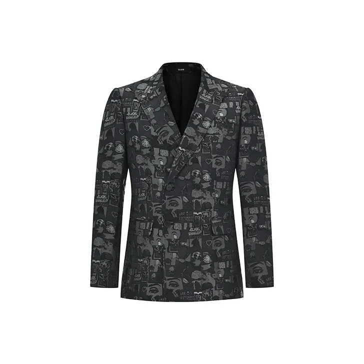 RARE Business Suit Coat Men's Black Gray-0