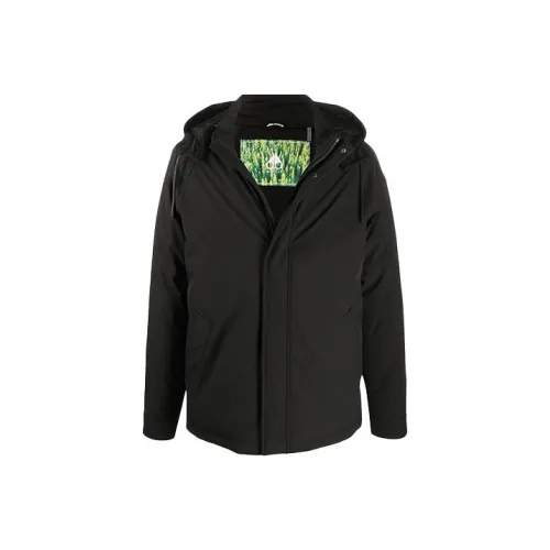 Moose Knuckles FW21 Solid Color Detachable Hood Down Jacket Men's Black