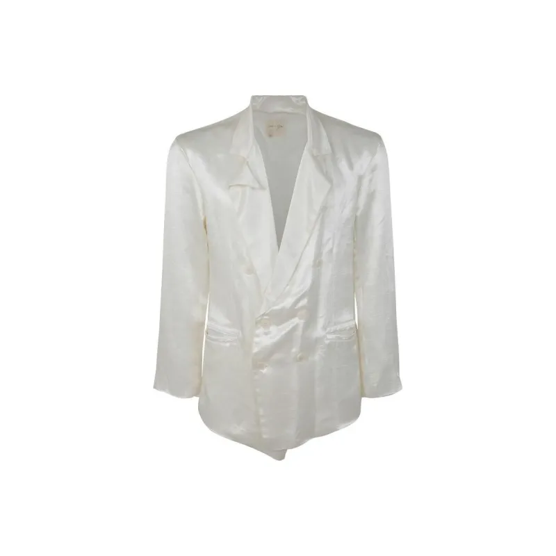 GREG LAUREN Satin-finish Double-breasted Jacket-0