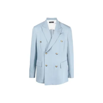 AMIRI Logo Plaque Double Breasted Blazer