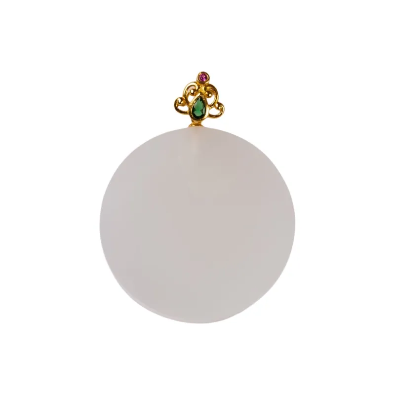 Execute The Blessing Hetian Jade Pendants White Jade Unisex-0